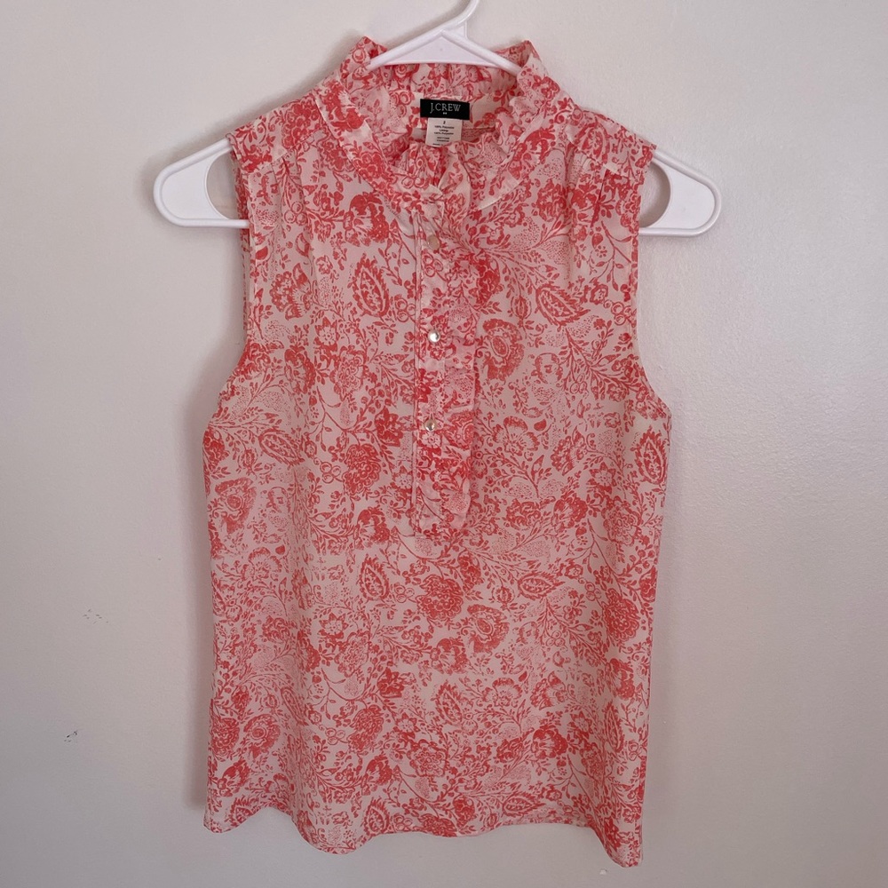 J.Crew Factory Sleeveless Ruffleneck top